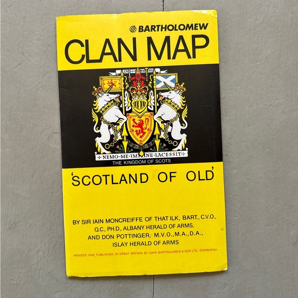 Other - Bartholomew Clan Map Scotland of Old Tartan Plaid Vintage Scottish Chiefs